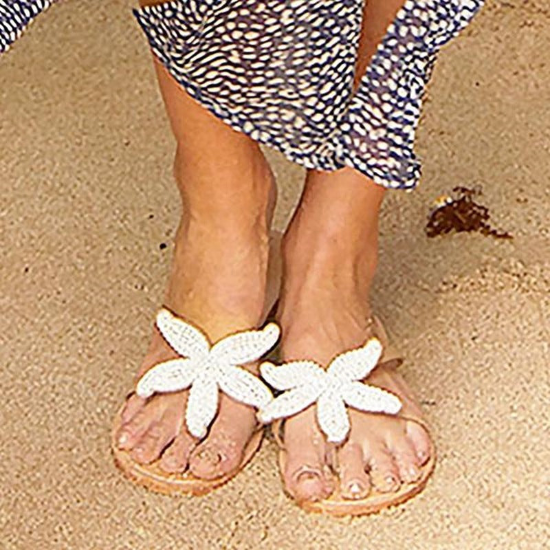 Sparkly Starfish Sandals – Rhinestone Beach Sandals, Coastal Summer Flip Flops, Boho Beach Wedding Shoes, Ocean-Inspired Sandals