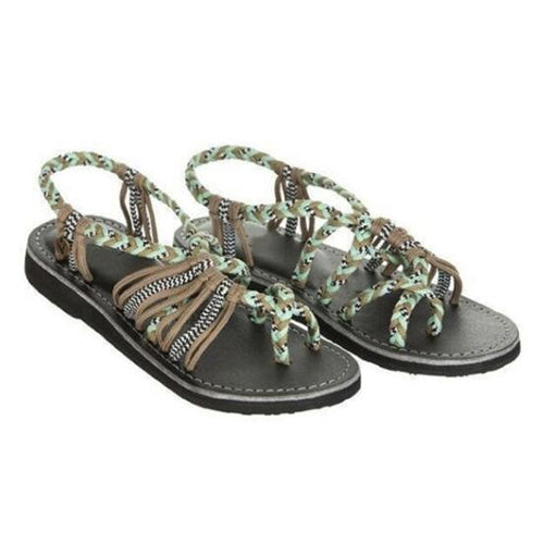 Colorblock knot sandals