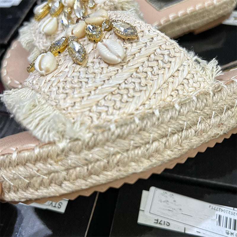 Beach Shell Sandals Ethnic Tassels