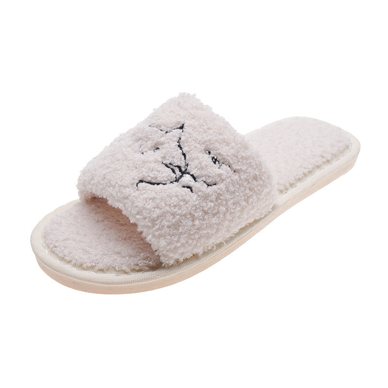 Women's Home Cat Flat Warm Flip Flop