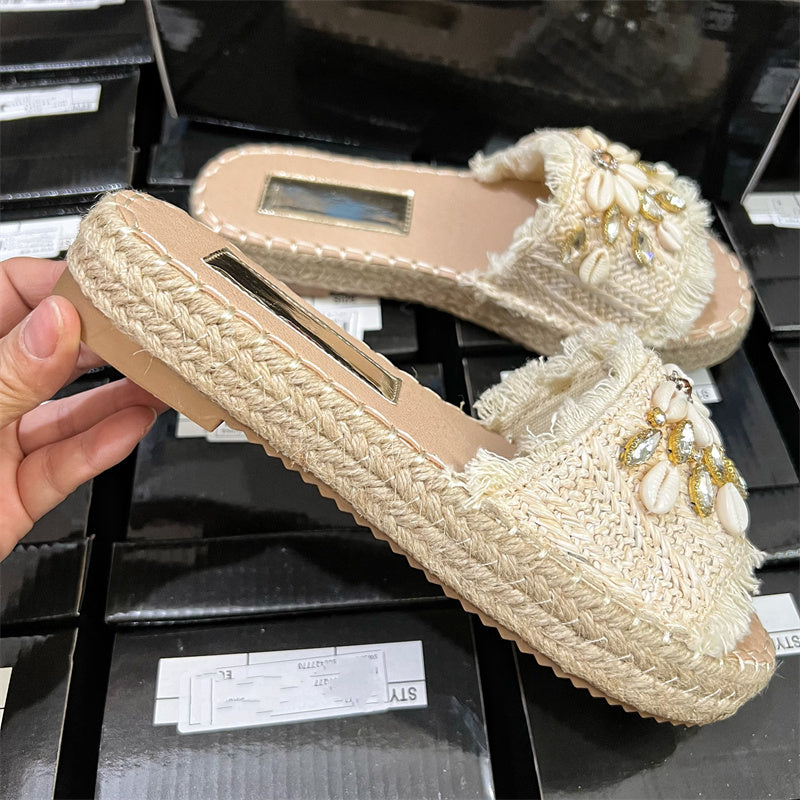 Beach Shell Sandals Ethnic Tassels