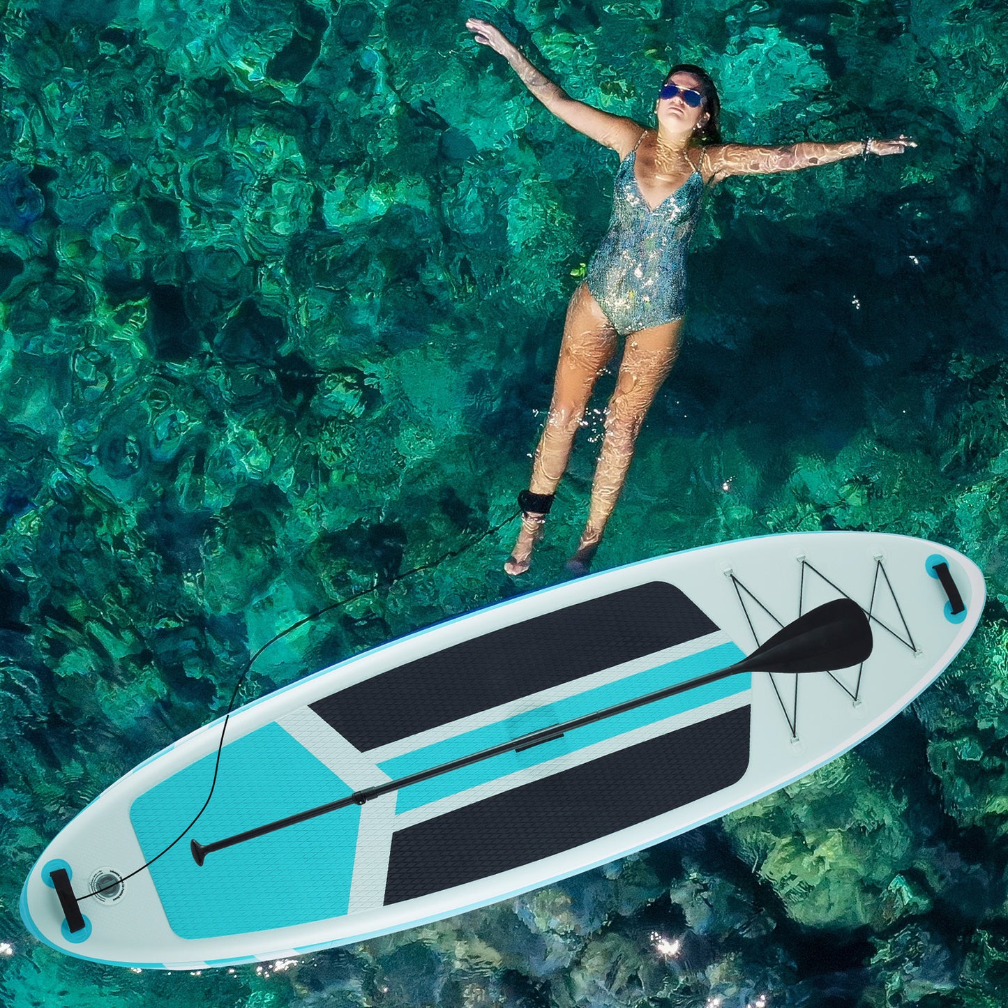 Inflatable Stand Up Paddle Boards 10 Ft 5 In With Premium SUP Paddle Board Accessories, Wide Stable Design, Non-Slip Comfort Deck For Youth & Adults