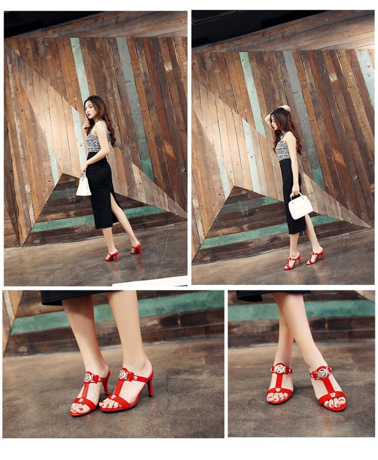 New High Heel Sandals And Slippers Toe Stiletto Sandals