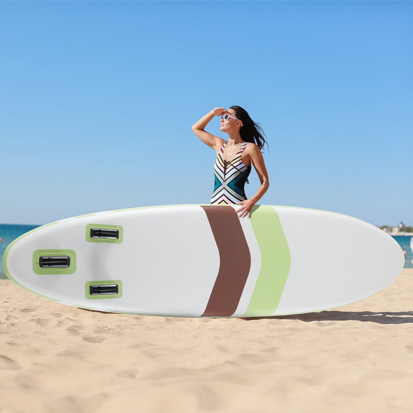 Inflatable Stand Up Paddle Boards 10 Ft 5 In With Premium SUP Paddle Board Accessories, Wide Stable Design, Non-Slip Comfort Deck For Youth & Adults