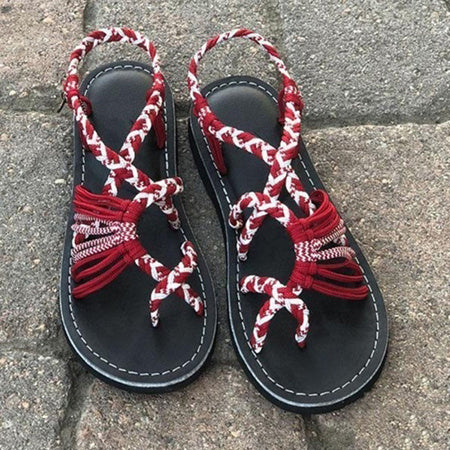 Colorblock knot sandals