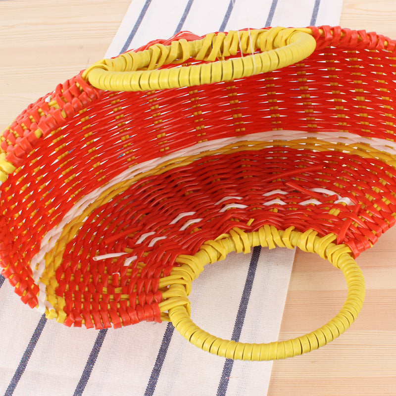Cute Semicircle Handmade PVC Woven Bag Beach Straw Bag