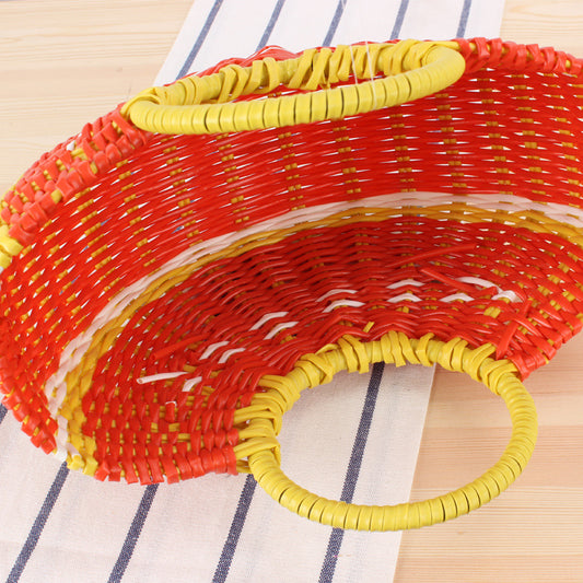 Cute Semicircle Handmade PVC Woven Bag Beach Straw Bag