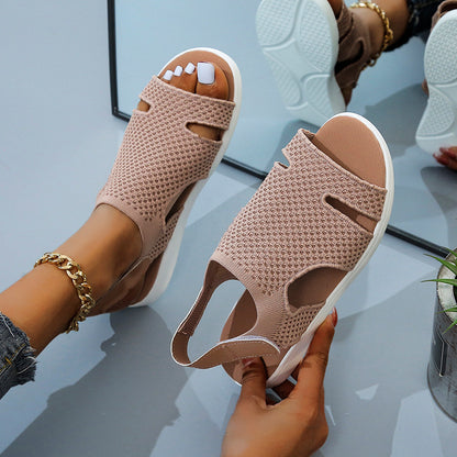 Knitted Rhinestone Sandals