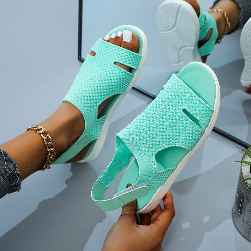 Knitted Rhinestone Sandals
