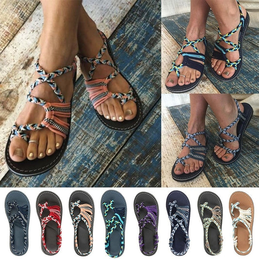 Colorblock knot sandals