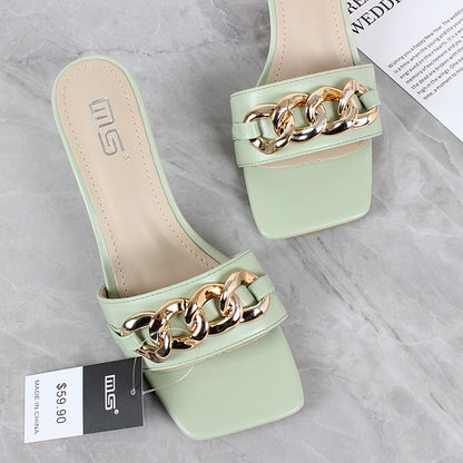 New Simple Stiletto Slippers Women