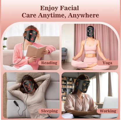 Portable 3-Mode LED Red Light Face Mask