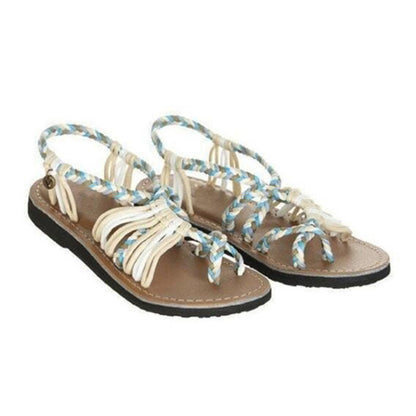 Colorblock knot sandals
