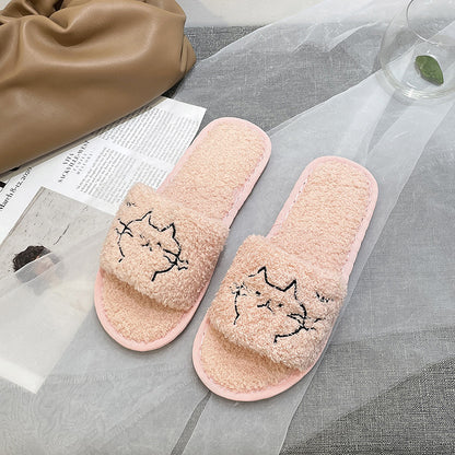 Women's Home Cat Flat Warm Flip Flop